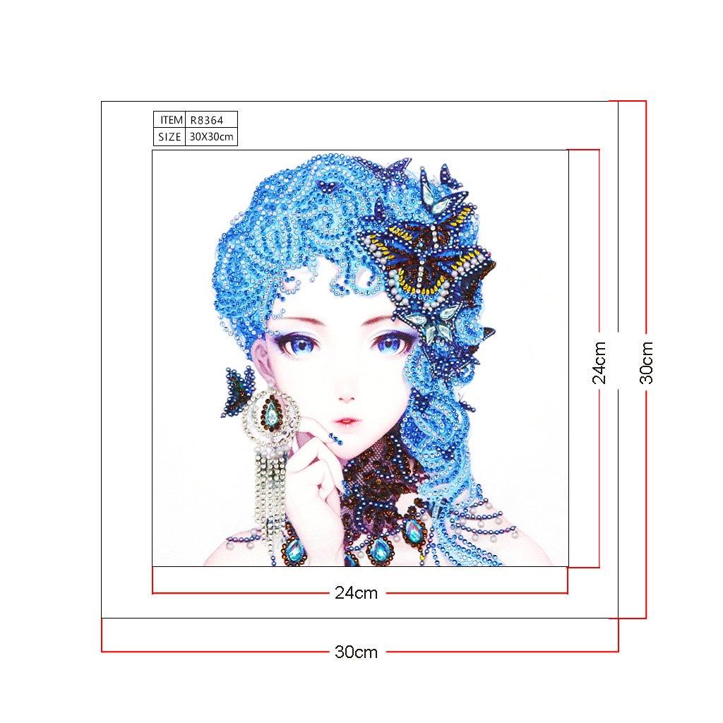 Crystal Rhinestone Diamond Painting Kit - Blue Hair Girl - Hibah-Diamond painting art studio