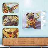 Crystal Rhinestone Diamond Painting Kit - Bulldog Dog and Hummingbird - Hibah-Diamond painting art studio