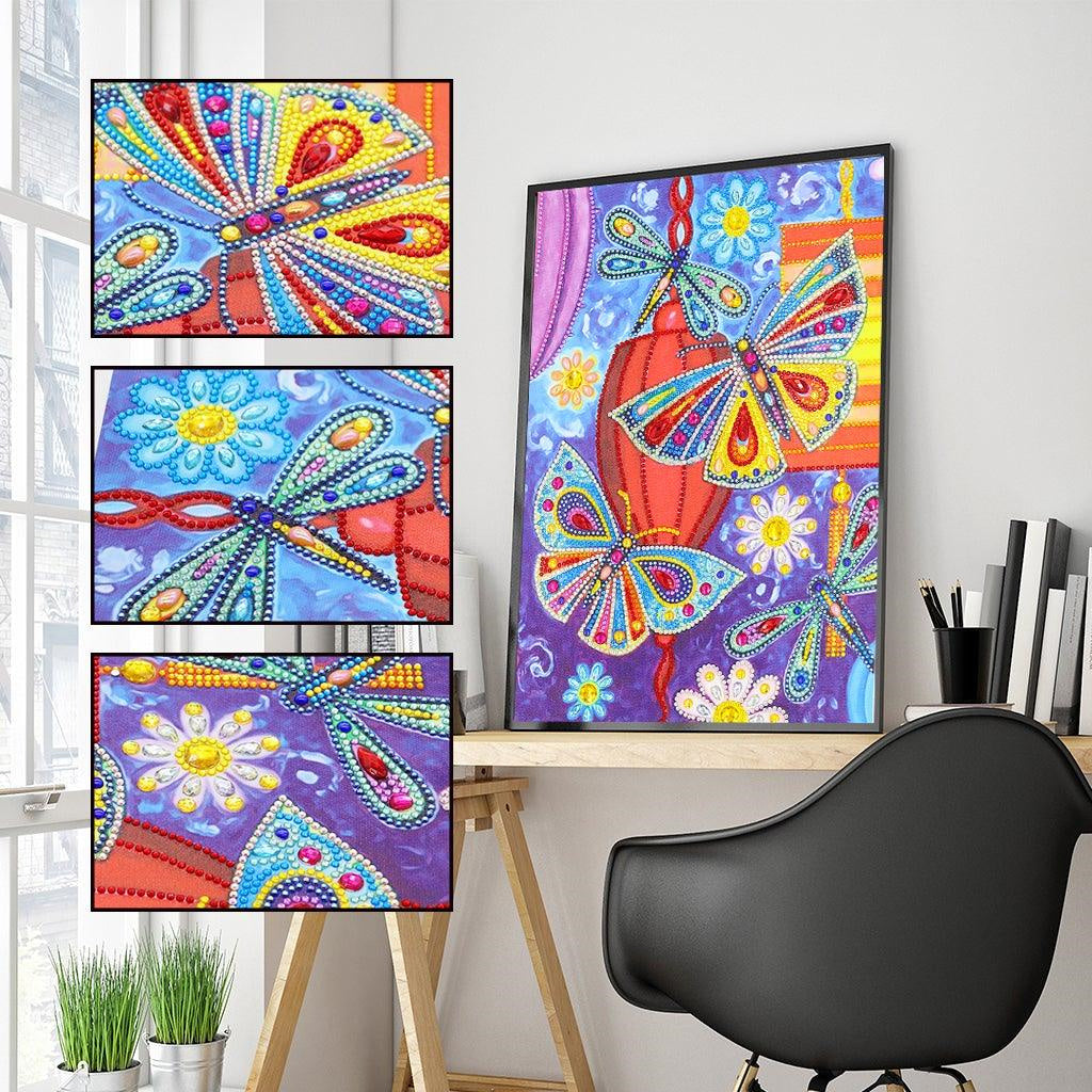 Crystal Rhinestone Diamond Painting Kit - Butterflies and dragonflies - Hibah-Diamond painting art studio