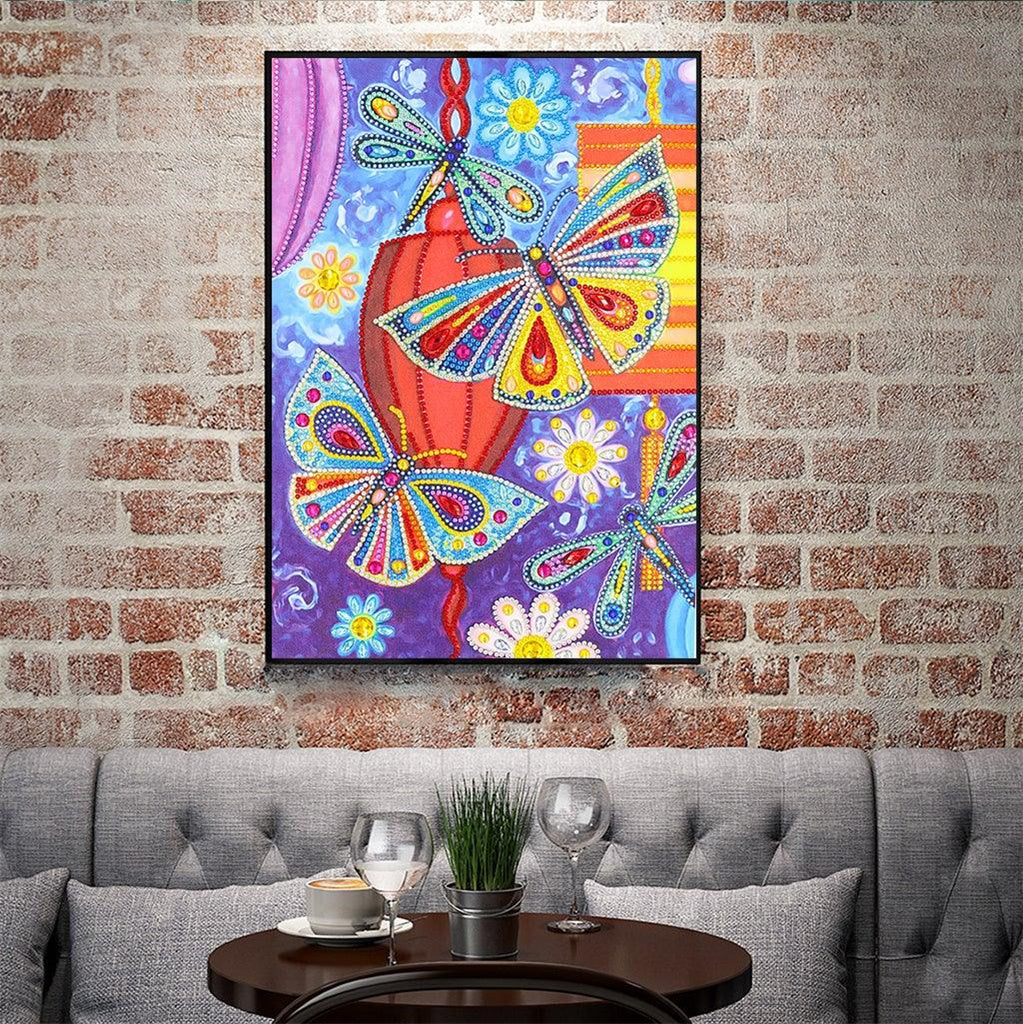 Crystal Rhinestone Diamond Painting Kit - Butterflies and dragonflies - Hibah-Diamond painting art studio
