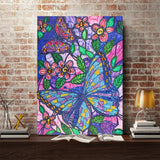 Crystal Rhinestone Diamond Painting Kit - Butterflies and Flowers - Hibah-Diamond painting art studio