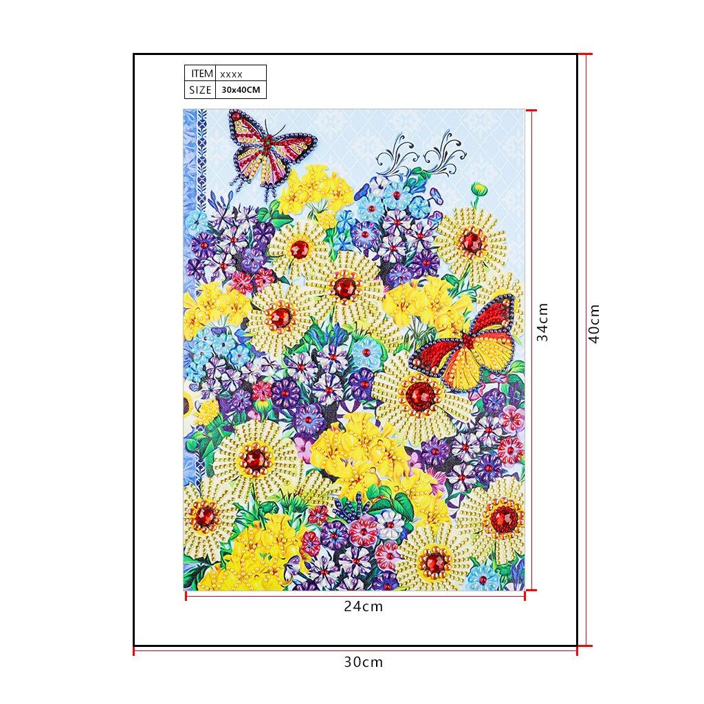 Crystal Rhinestone Diamond Painting Kit - Butterflies and flowers - Hibah-Diamond painting art studio