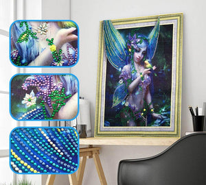 Crystal Rhinestone Diamond Painting Kit - Butterfly Elf (16x20inch) - Hibah-Diamond painting art studio