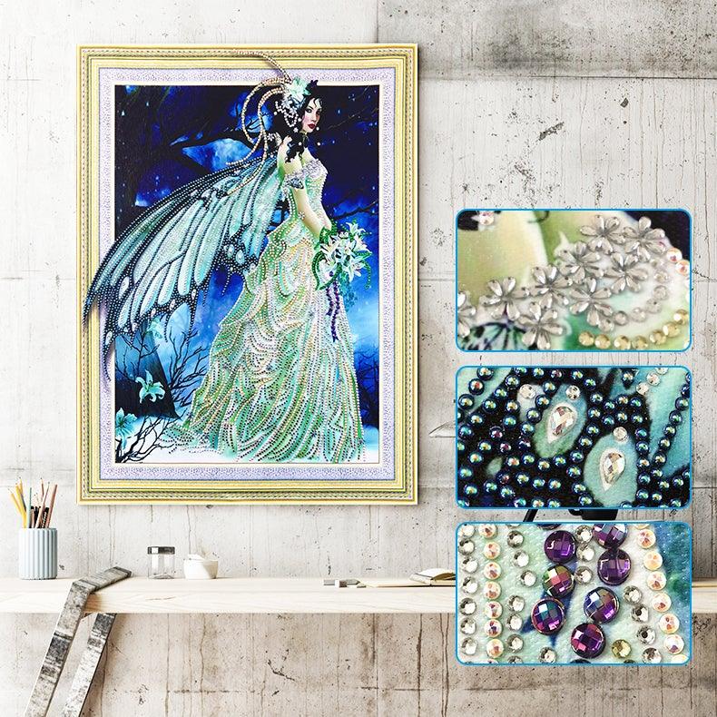 Crystal Rhinestone Diamond Painting Kit - Butterfly Elf (18.5x22.5inch) - Hibah-Diamond painting art studio
