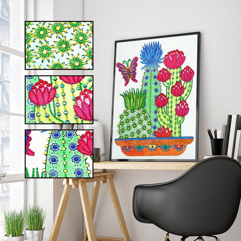Crystal Rhinestone Diamond Painting Kit - Cactus - Hibah-Diamond painting art studio