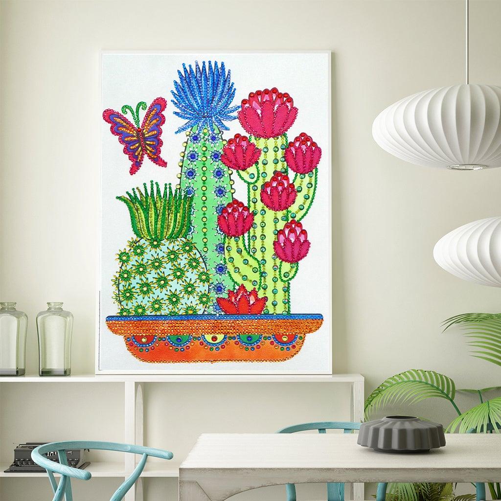 Crystal Rhinestone Diamond Painting Kit - Cactus - Hibah-Diamond painting art studio