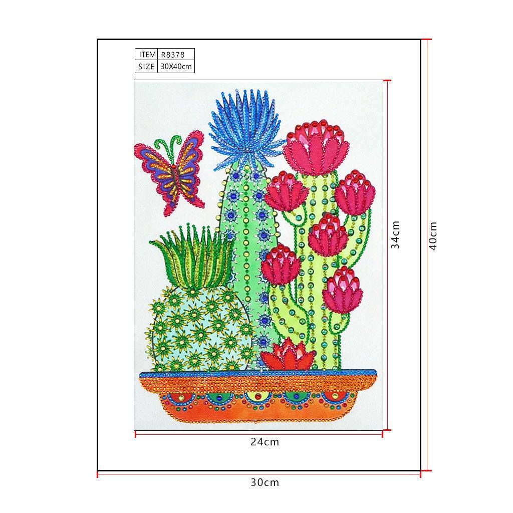 Crystal Rhinestone Diamond Painting Kit - Cactus - Hibah-Diamond painting art studio