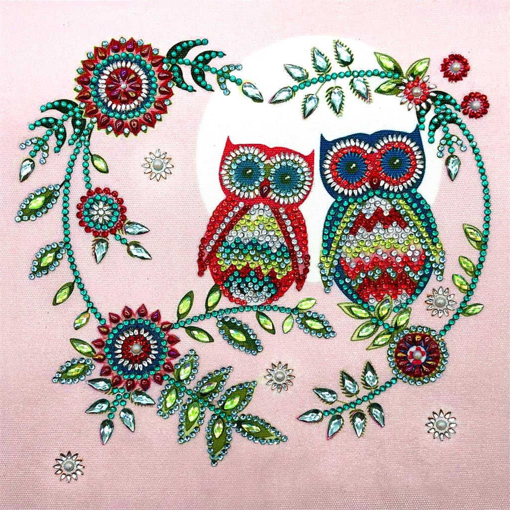 Crystal Rhinestone Diamond Painting Kit - Cartoon Animal Owl - Hibah-Diamond painting art studio