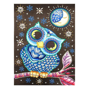 Crystal Rhinestone Diamond Painting Kit - Cartoon Animal Owl - Hibah-Diamond painting art studio