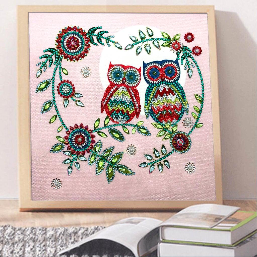 Crystal Rhinestone Diamond Painting Kit - Cartoon Animal Owl - Hibah-Diamond painting art studio