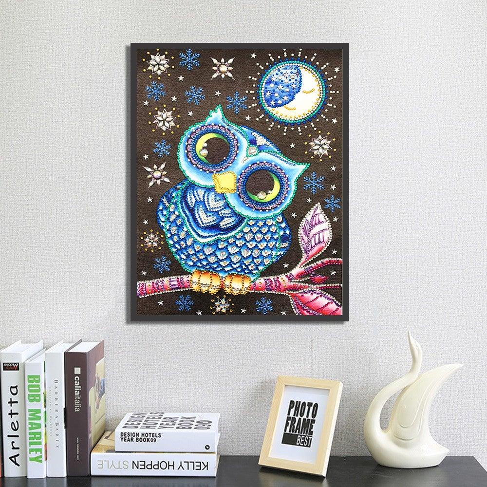 Crystal Rhinestone Diamond Painting Kit - Cartoon Animal Owl - Hibah-Diamond painting art studio