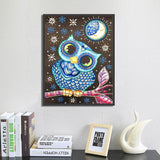 Crystal Rhinestone Diamond Painting Kit - Cartoon Animal Owl - Hibah-Diamond painting art studio