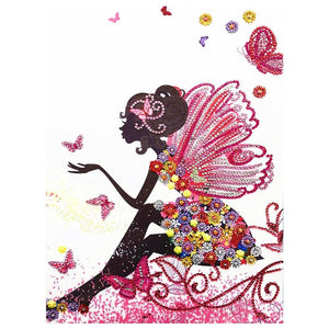 Crystal Rhinestone Diamond Painting Kit - Cartoon Butterfly Girl - Hibah-Diamond painting art studio