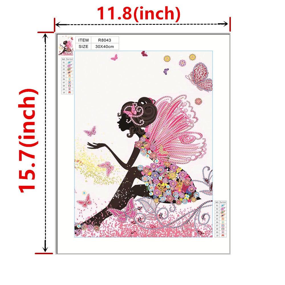 Crystal Rhinestone Diamond Painting Kit - Cartoon Butterfly Girl - Hibah-Diamond painting art studio