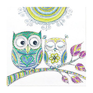 Crystal Rhinestone Diamond Painting Kit - Cartoon Cute Owl - Hibah-Diamond painting art studio