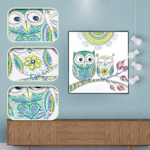 Crystal Rhinestone Diamond Painting Kit - Cartoon Cute Owl - Hibah-Diamond painting art studio