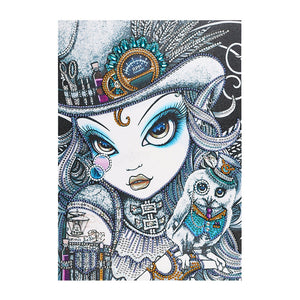 Crystal Rhinestone Diamond Painting Kit - Cartoon Girl Owl - Hibah-Diamond painting art studio