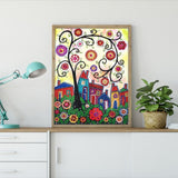 Crystal Rhinestone Diamond Painting Kit - Cartoon house and tree - Hibah-Diamond painting art studio