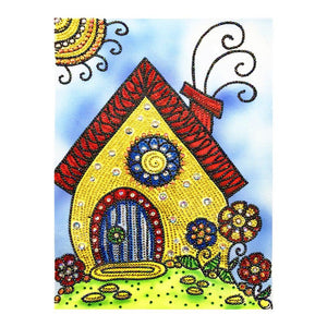 Crystal Rhinestone Diamond Painting Kit - Cartoon House - Hibah-Diamond painting art studio