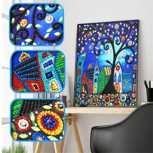 Crystal Rhinestone Diamond Painting Kit - Cartoon House - Hibah-Diamond painting art studio