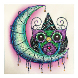 Crystal Rhinestone Diamond Painting Kit - Cartoon Owl - Hibah-Diamond painting art studio