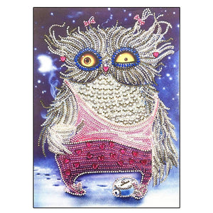 Crystal Rhinestone Diamond Painting Kit - Cartoon Owl - Hibah-Diamond painting art studio