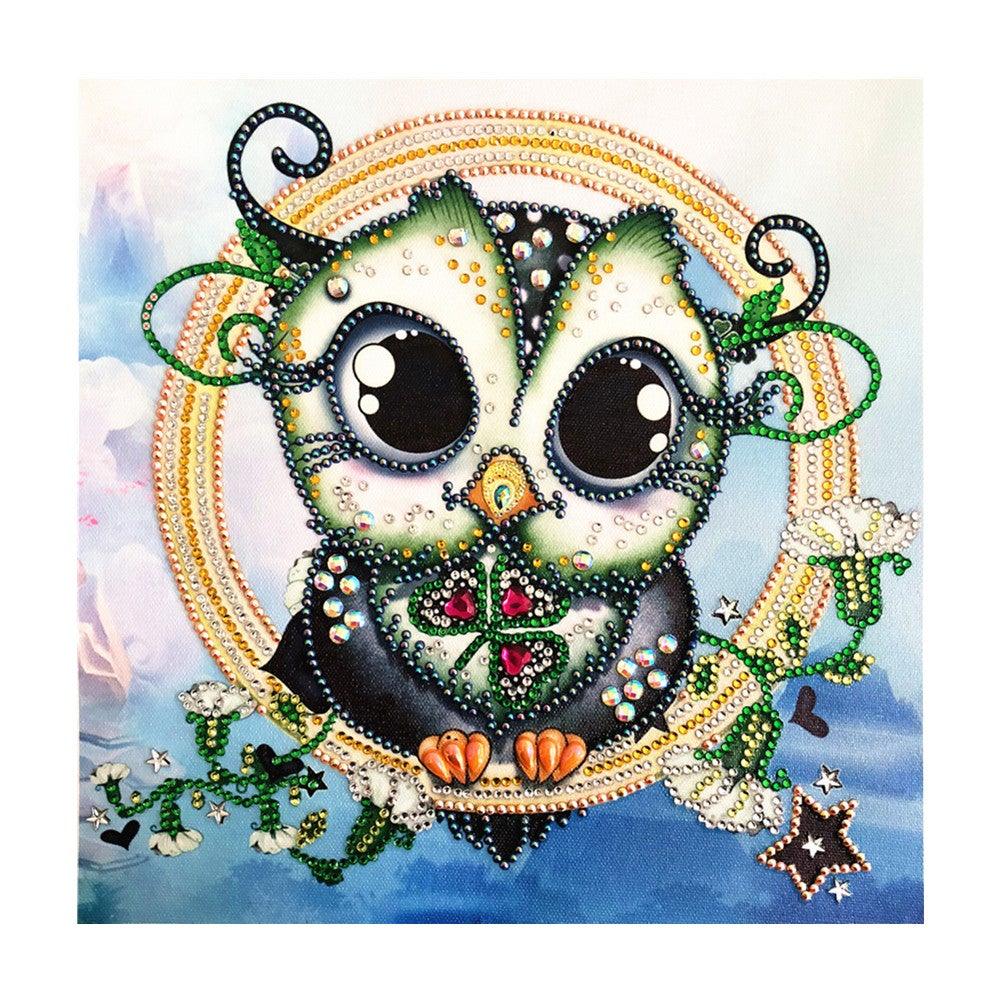 Crystal Rhinestone Diamond Painting Kit - Cartoon Owl - Hibah-Diamond painting art studio