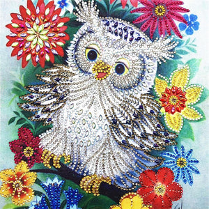 Crystal Rhinestone Diamond Painting Kit - Cartoon Owl - Hibah-Diamond painting art studio