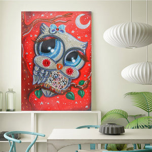 Crystal Rhinestone Diamond Painting Kit - Cartoon Owl - Hibah-Diamond painting art studio