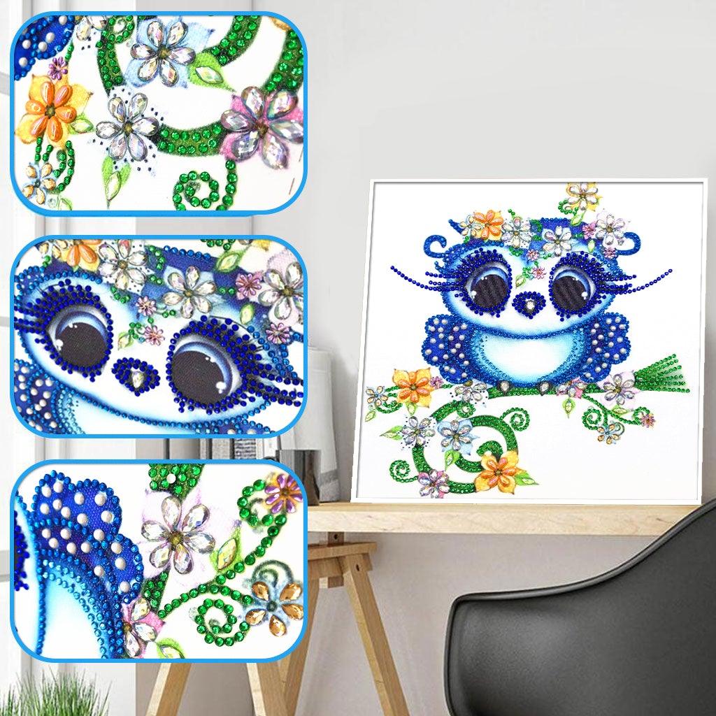 Crystal Rhinestone Diamond Painting Kit - Cartoon Owl - Hibah-Diamond painting art studio