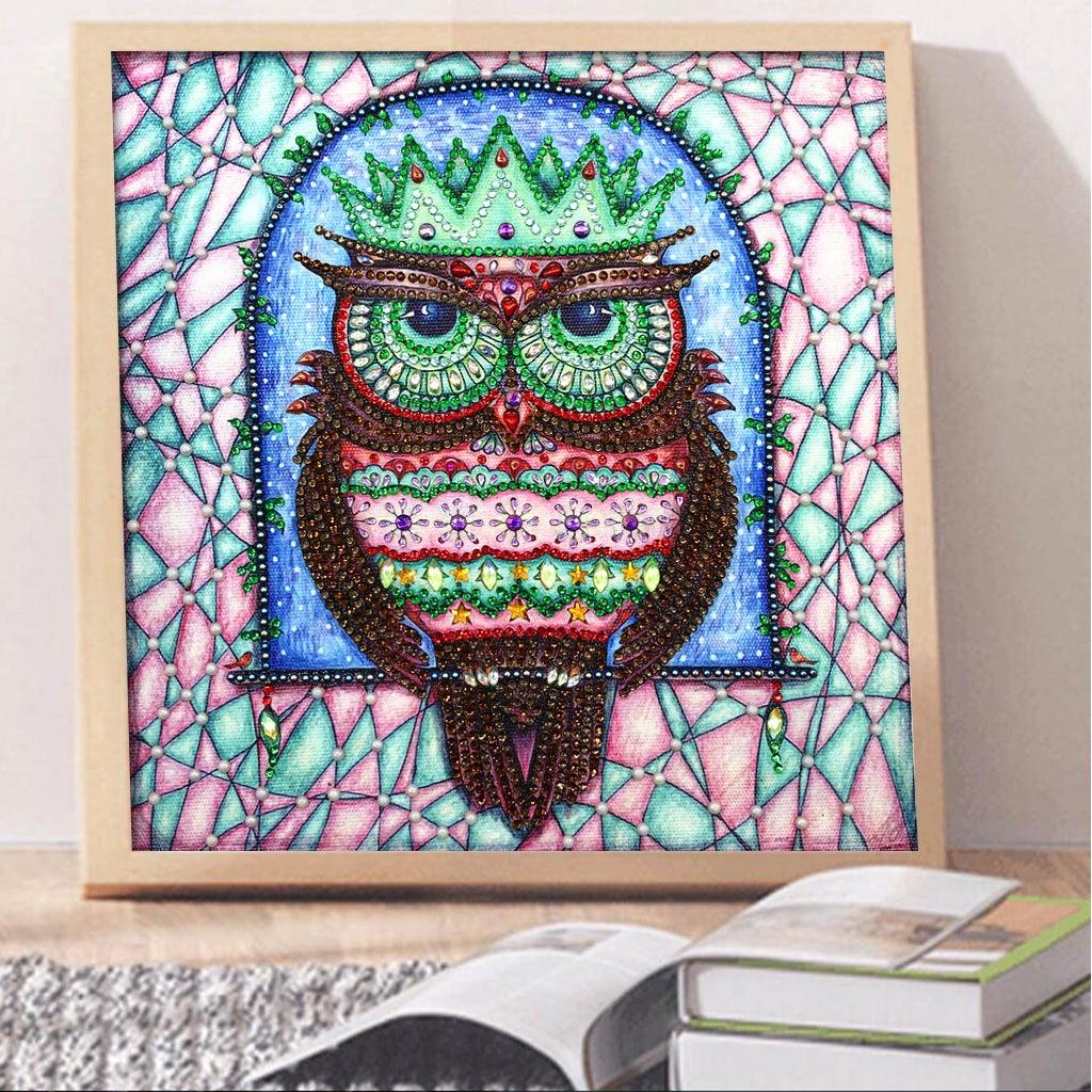 Crystal Rhinestone Diamond Painting Kit - Cartoon Owl - Hibah-Diamond painting art studio
