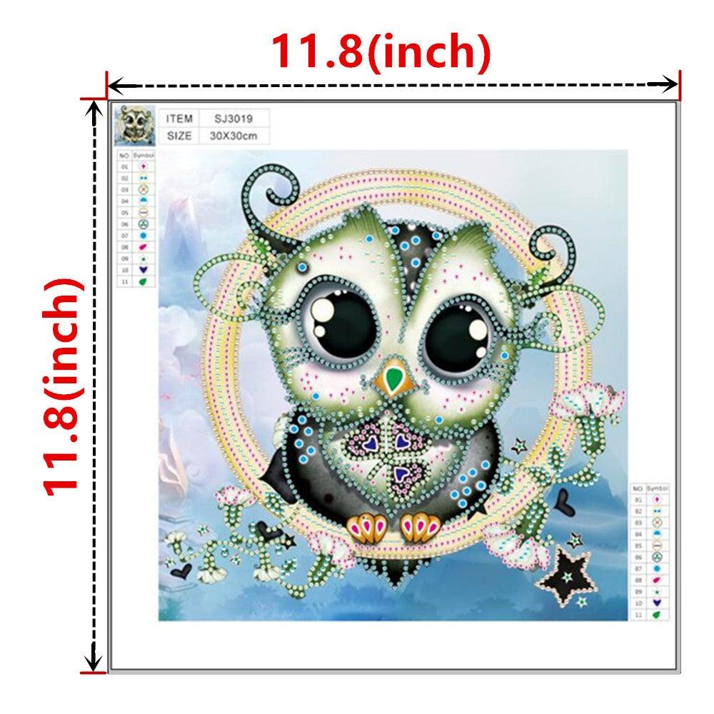 Crystal Rhinestone Diamond Painting Kit - Cartoon Owl - Hibah-Diamond painting art studio