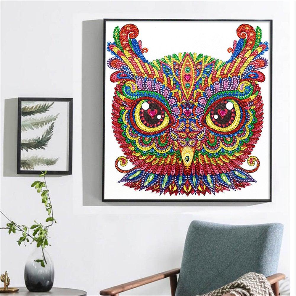 Crystal Rhinestone Diamond Painting Kit - Cartoon Owl - Hibah-Diamond painting art studio