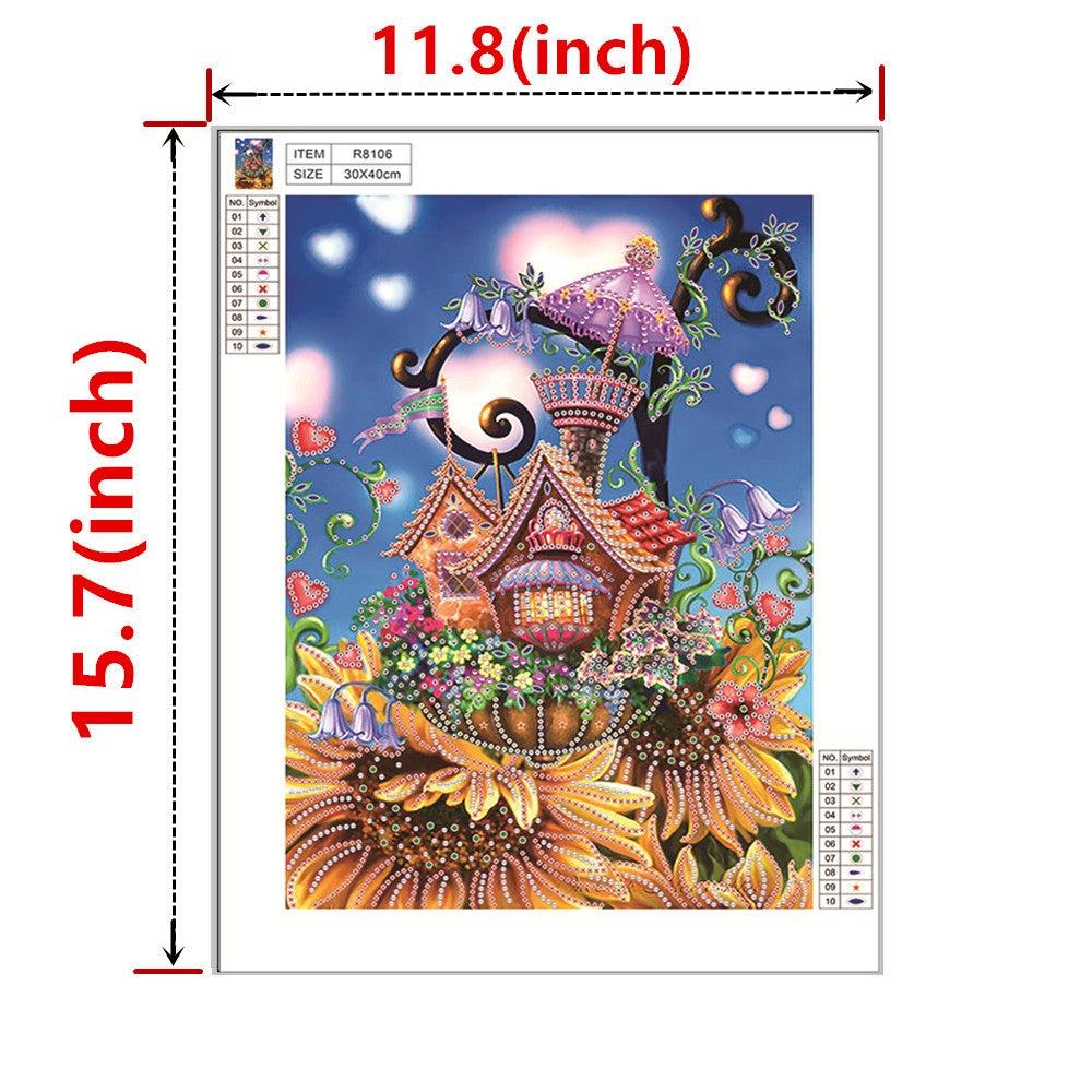 Crystal Rhinestone Diamond Painting Kit - Cartoon Plant House - Hibah-Diamond painting art studio