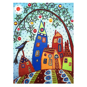 Crystal Rhinestone Diamond Painting Kit - Cartoon Town - Hibah-Diamond painting art studio