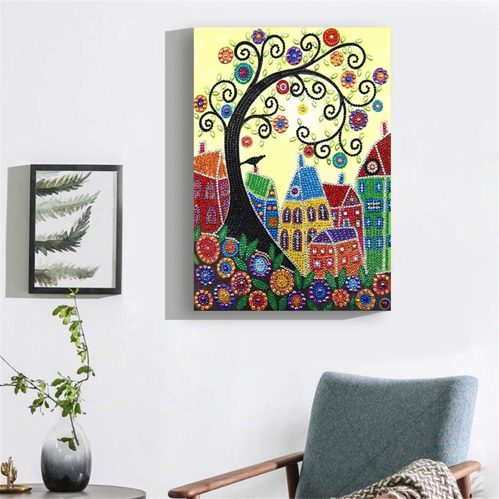 Crystal Rhinestone Diamond Painting Kit - Cartoon Town - Hibah-Diamond painting art studio