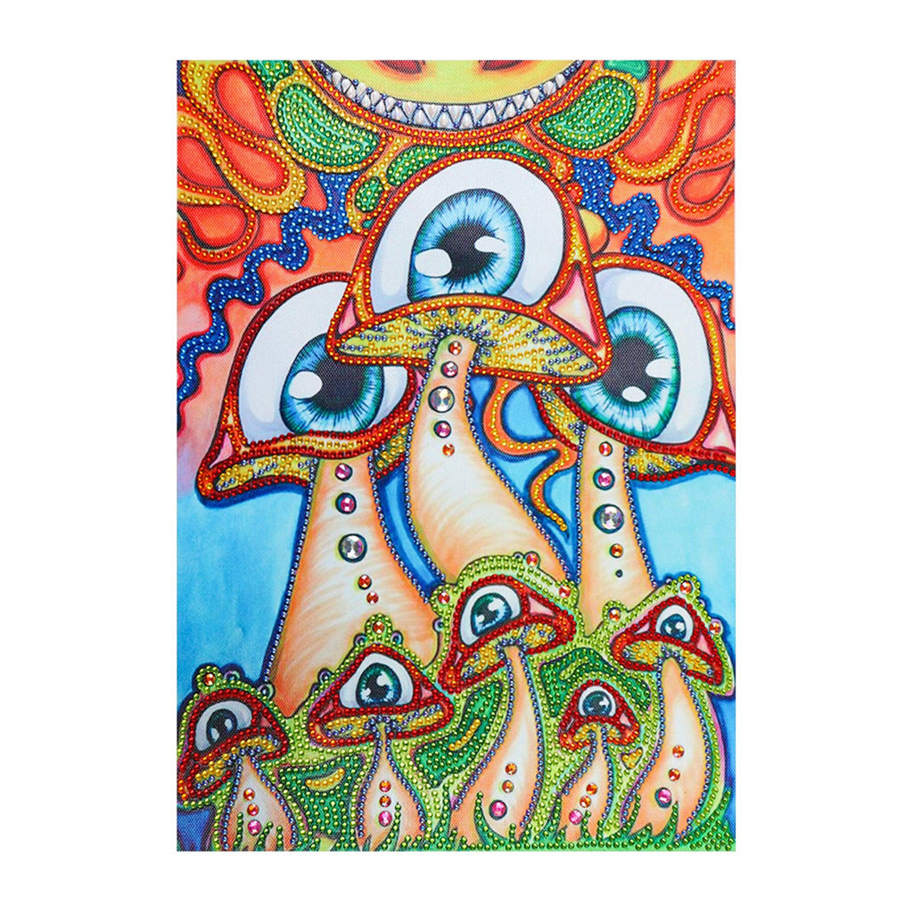 Crystal Rhinestone Diamond Painting Kit - Cartoon Weird Mushroom Eyes - Hibah-Diamond painting art studio