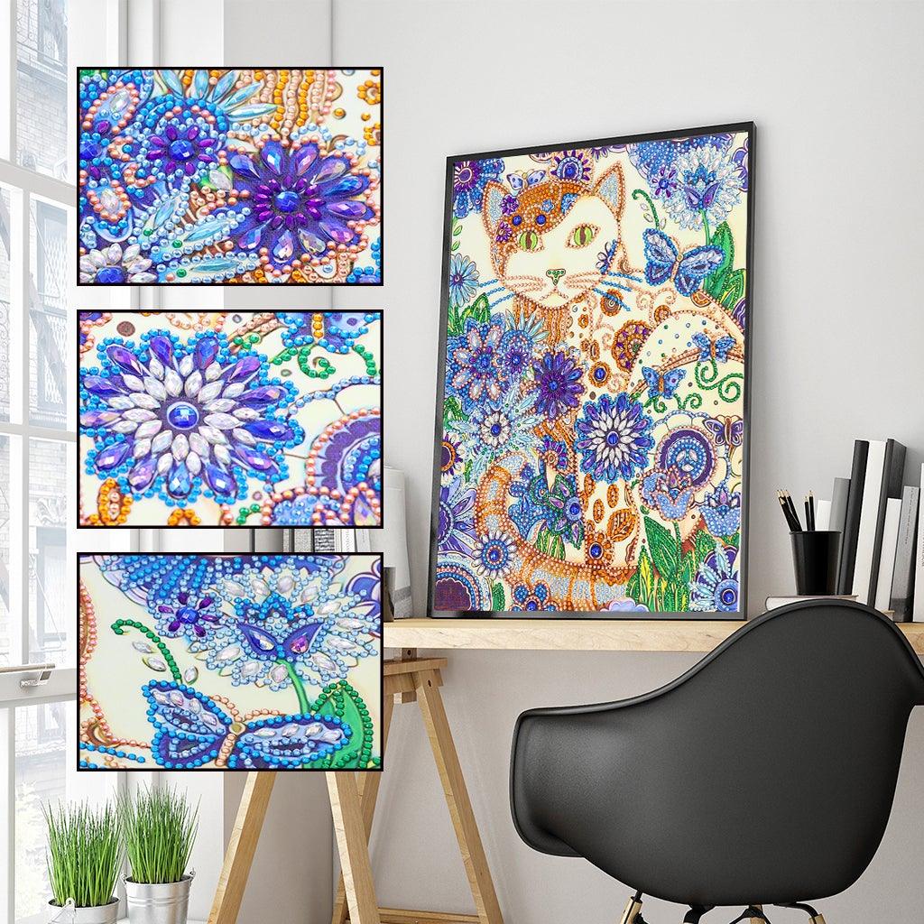 Crystal Rhinestone Diamond Painting Kit - Cat - Hibah-Diamond painting art studio