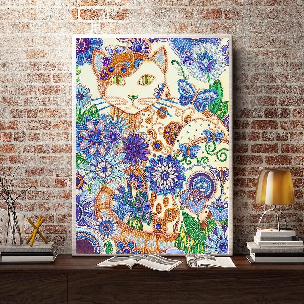 Crystal Rhinestone Diamond Painting Kit - Cat - Hibah-Diamond painting art studio