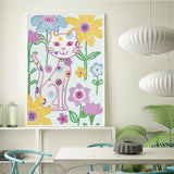 Crystal Rhinestone Diamond Painting Kit - Cat in the flowers - Hibah-Diamond painting art studio