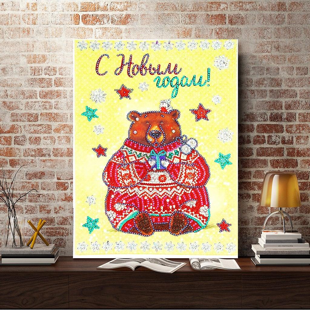 Crystal Rhinestone Diamond Painting Kit - Christmas bear doll - Hibah-Diamond painting art studio