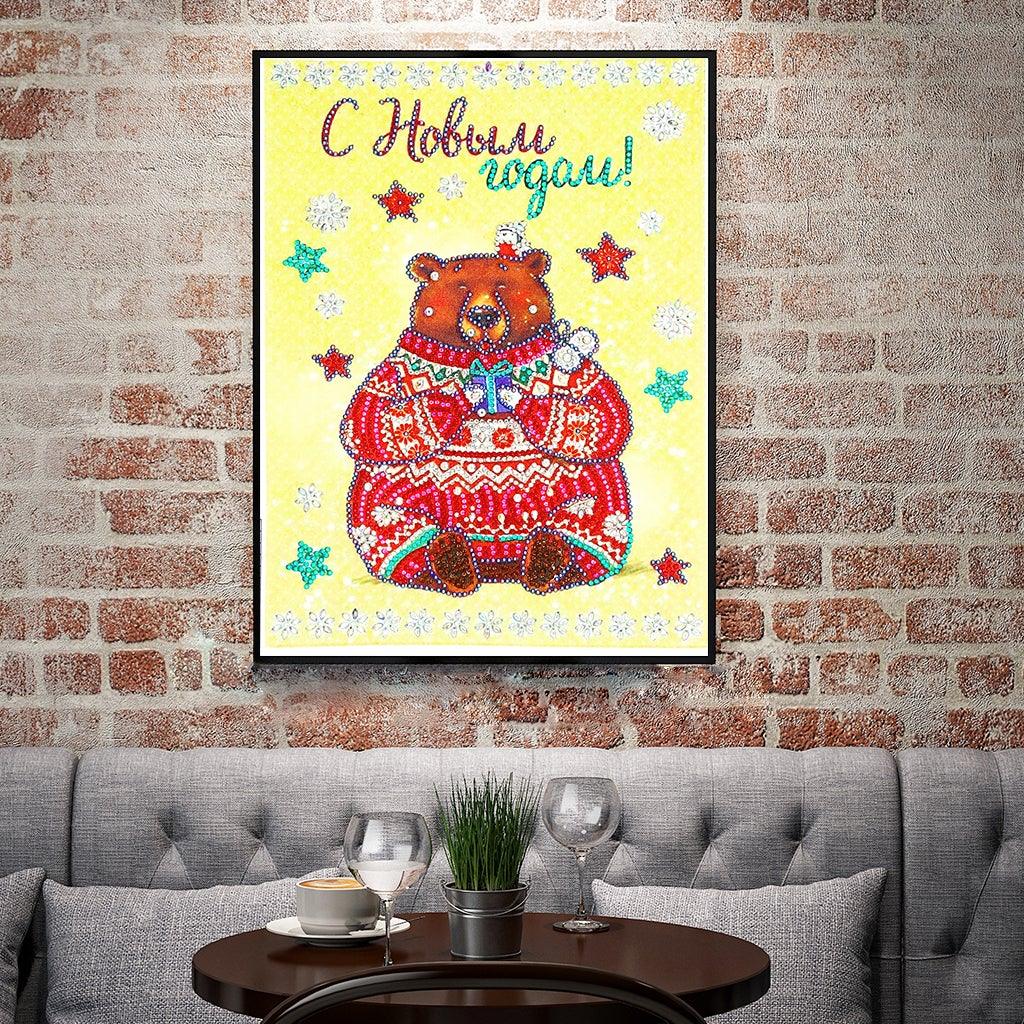Crystal Rhinestone Diamond Painting Kit - Christmas bear doll - Hibah-Diamond painting art studio