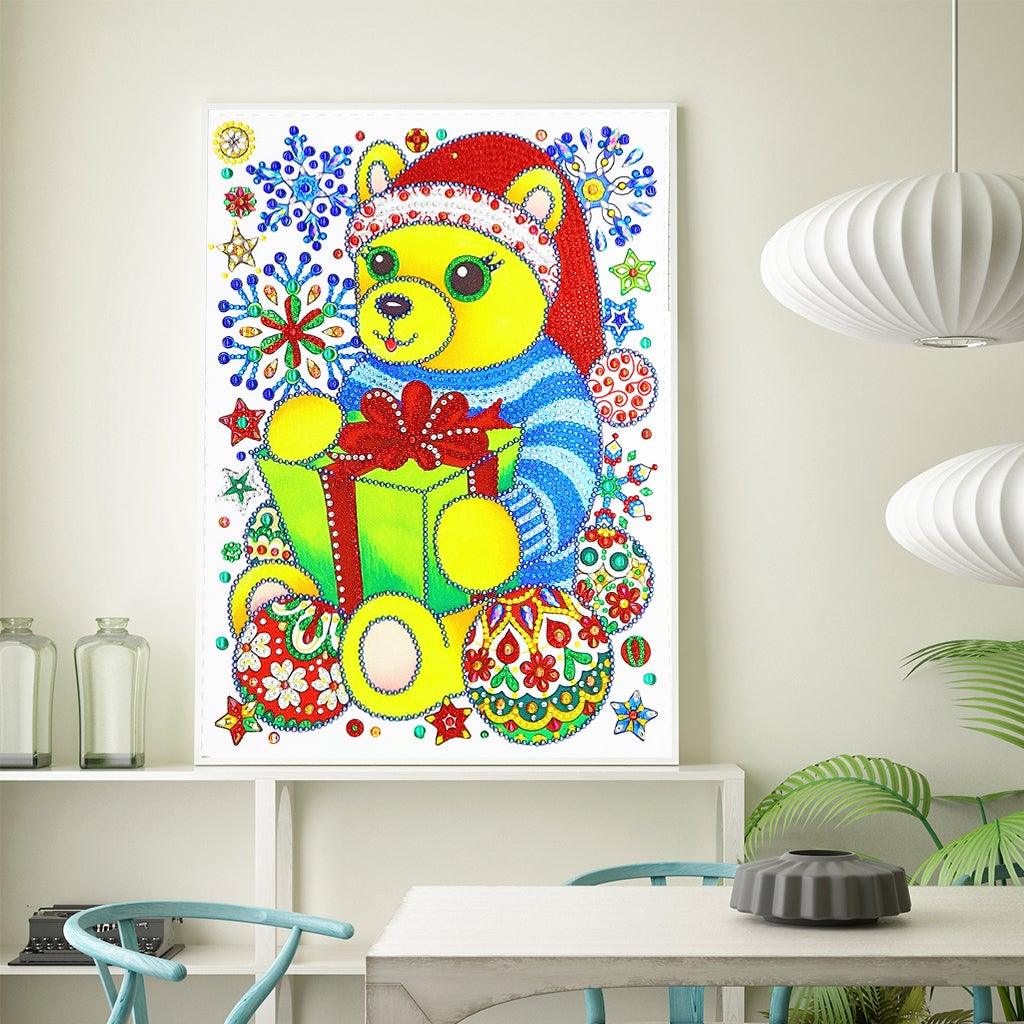 Crystal Rhinestone Diamond Painting Kit - Christmas bear - Hibah-Diamond painting art studio
