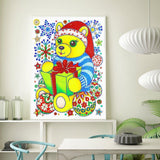 Crystal Rhinestone Diamond Painting Kit - Christmas bear - Hibah-Diamond painting art studio
