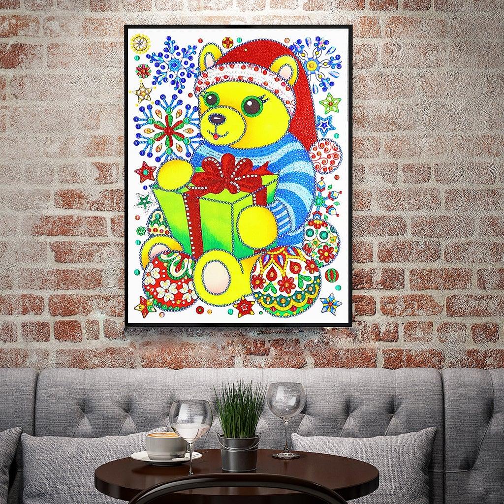 Crystal Rhinestone Diamond Painting Kit - Christmas bear - Hibah-Diamond painting art studio
