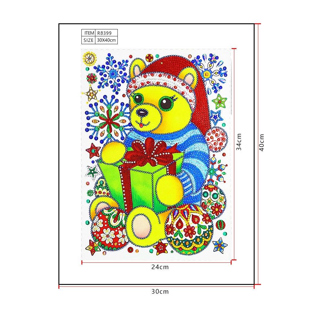Crystal Rhinestone Diamond Painting Kit - Christmas bear - Hibah-Diamond painting art studio