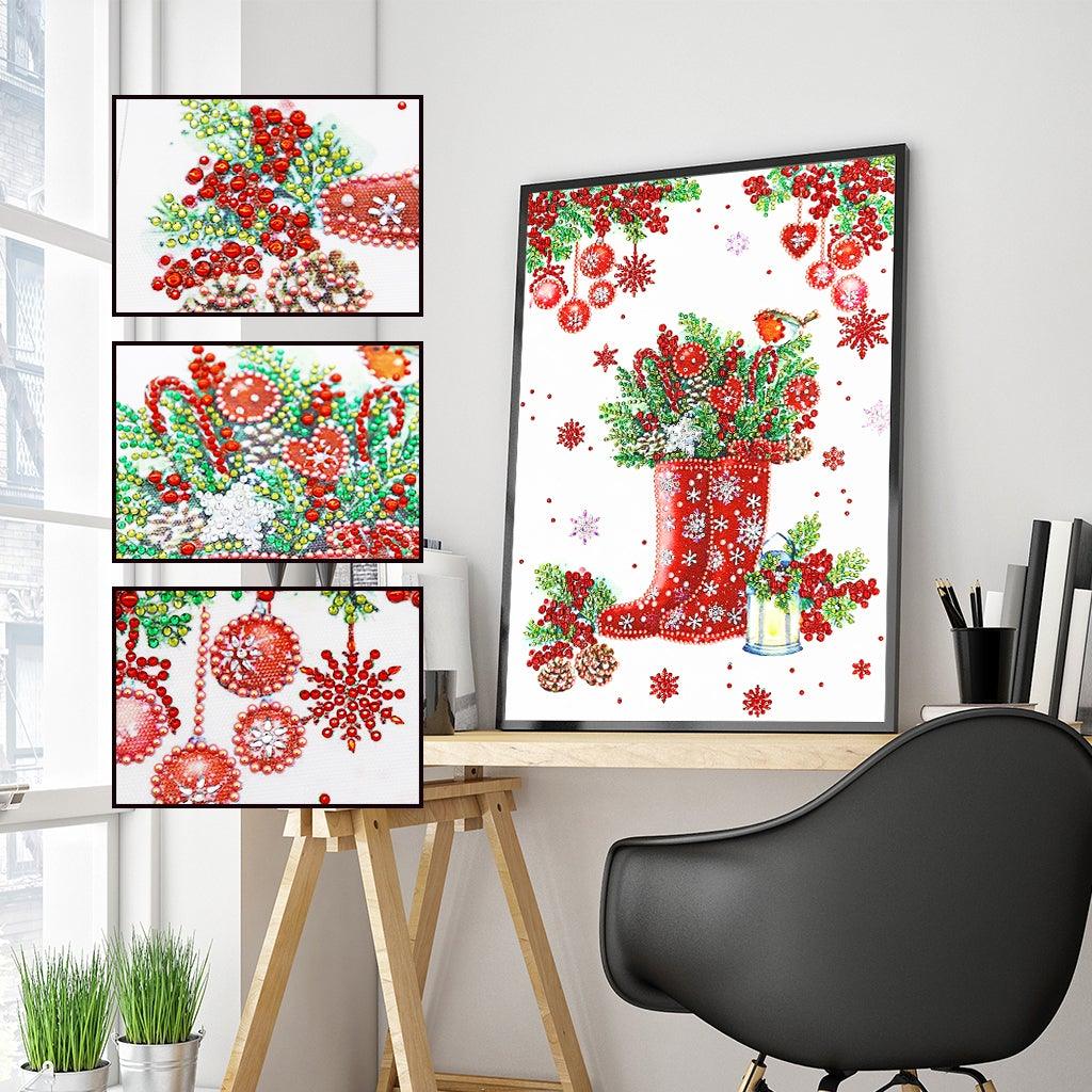 Crystal Rhinestone Diamond Painting Kit - Christmas boots - Hibah-Diamond painting art studio