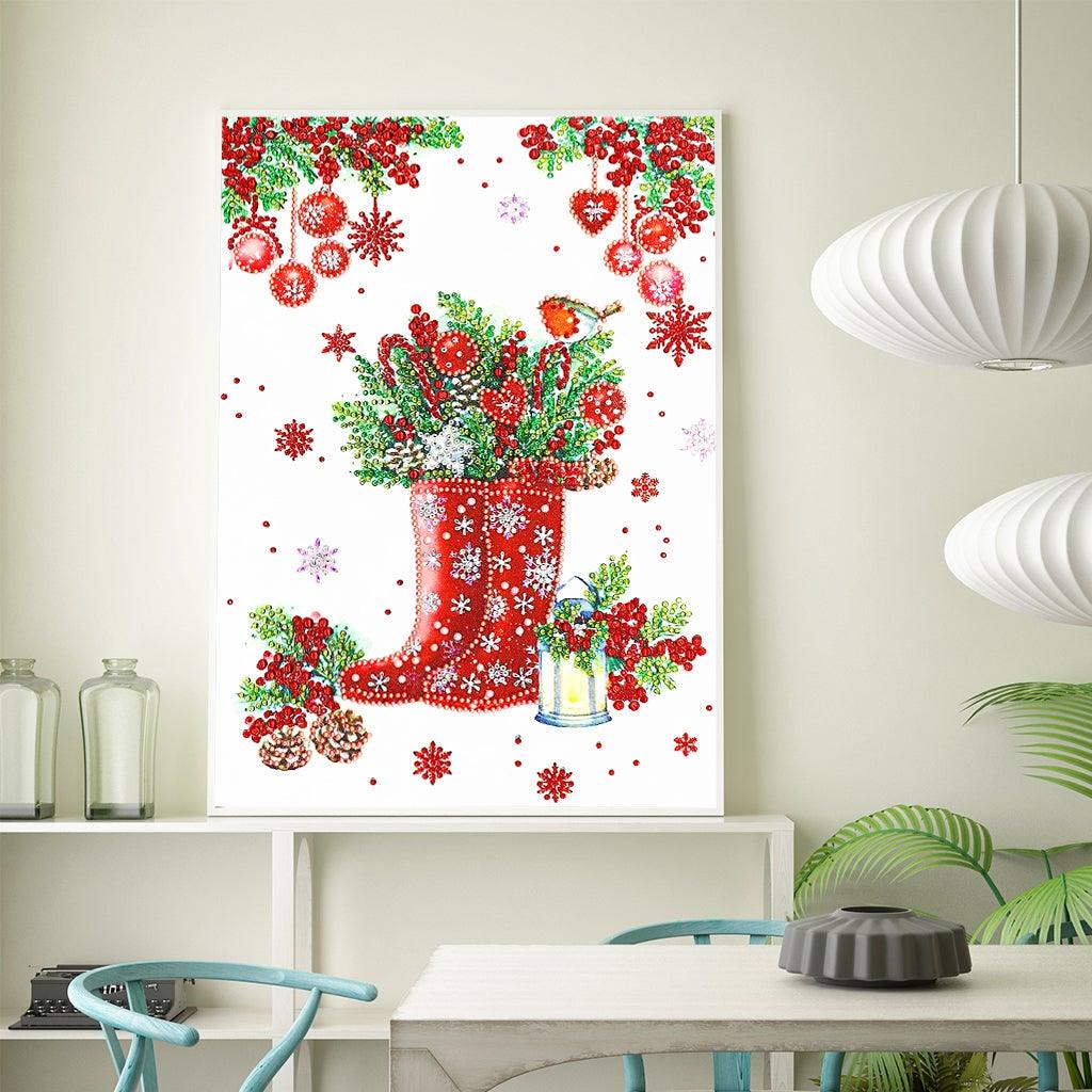 Crystal Rhinestone Diamond Painting Kit - Christmas boots - Hibah-Diamond painting art studio