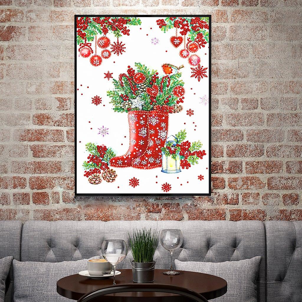 Crystal Rhinestone Diamond Painting Kit - Christmas boots - Hibah-Diamond painting art studio