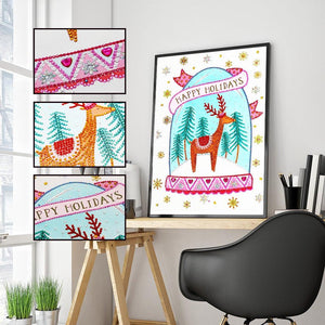 Crystal Rhinestone Diamond Painting Kit - Christmas deer - Hibah-Diamond painting art studio